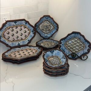 MacKenzie Childs “Victoria & Richard Emprise” 13pc Superfluous Luncheon Set